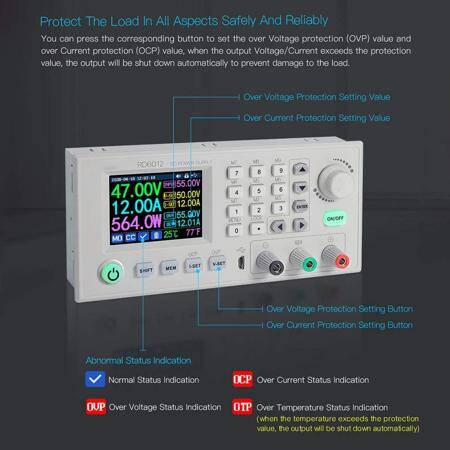 RD RD6012-W USB WiFi DC To DC Voltage Step Down Power Supply Module Buck Converter Voltmeter Multimeter 60V 12A With Wifi - 3