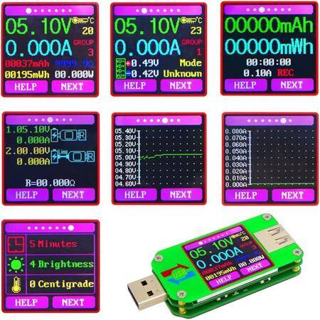 RD UM24C APP USB 2.0 LCD Display Voltmeter Ammeter Battery Charge Voltage Current Meter Multimeter Cable Measure Tester With Communication Version - 6