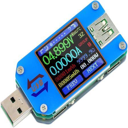 RD UM25 APP USB 2.0 Tip-C LCD Voltmetre Ampermetre Gerilim Akım Ölçer Pil Şarjı USB Test Cihazı İletişim Sürümü Olmadan - 1