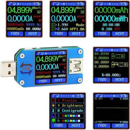 RD UM25 APP USB 2.0 Tip-C LCD Voltmetre Ampermetre Gerilim Akım Ölçer Pil Şarjı USB Test Cihazı İletişim Sürümü Olmadan - 3