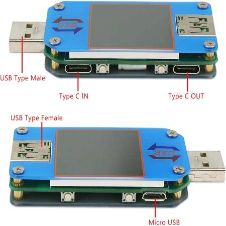 RD UM25 APP USB 2.0 Tip-C LCD Voltmetre Ampermetre Gerilim Akım Ölçer Pil Şarjı USB Test Cihazı İletişim Sürümü Olmadan - 4