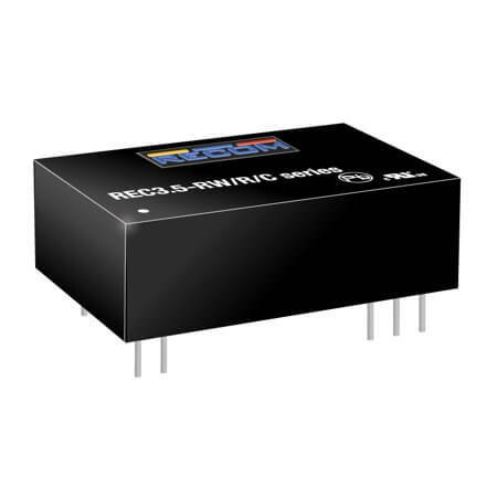 REC3.5-0524SRW/R10/C/X1 DC/DC CONV 3.5W 4.5-9VDC 24VDC 145mA DIP24 - 1