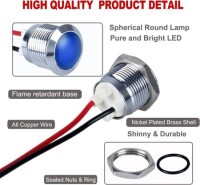 Red 10-24V 14mm LED Metal Indicator Light With 15cm Cable - 3