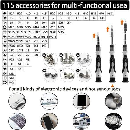 Red 115 in 1 Multi-Purpose Screwdriver Set - Plastic Box - 2