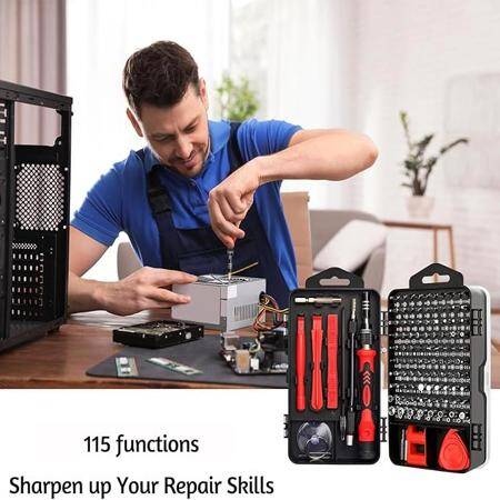 Red 115 in 1 Multi-Purpose Screwdriver Set - Plastic Box - 4