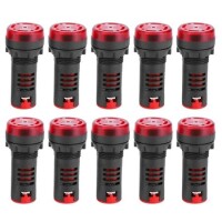 Red AC380V 22mm AD16-22SM LED Signal Indicator Built-in Buzzer - 1