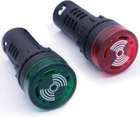 Red AC380V 30mm AD16-30SM LED Signal Indicator Built-in Buzzer - GorsuElectronic
