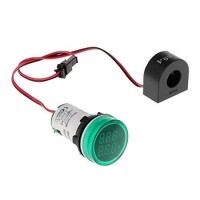 Red AC50-500V 0-100A 22mm AD16-22FVA (AD16-22VAM) Round LED Hertz Meter Indicator Light With Transformer - 1