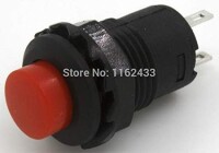 Red DS-427 12mm 2 PIN Lock-Free Self-Reset On-Off Push Button Switch - 2