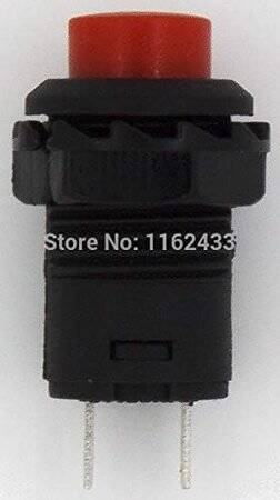 Red DS-427 12mm 2 PIN Lock-Free Self-Reset On-Off Push Button Switch - 5