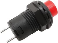 Red DS-428 12mm 2 PIN Self-Locking On-Off Push Button Switch - 1