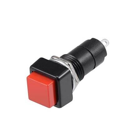 Red PBS-12B 12mm 2 PIN Off-On Momentary Self-Reset Square Push Button Switch - 1