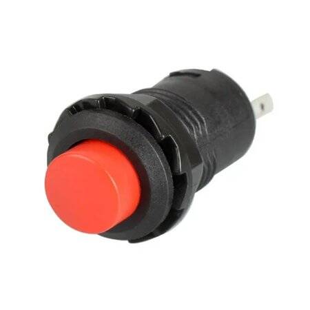 Red R13-502 12mm 2 PIN Momentary Self-Reset Round Cap Push Button Switch - 2