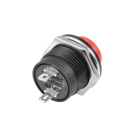 Red R13-507 16mm 2 PIN Momentary Self-Reset Round Cap Push Button Switch - 3