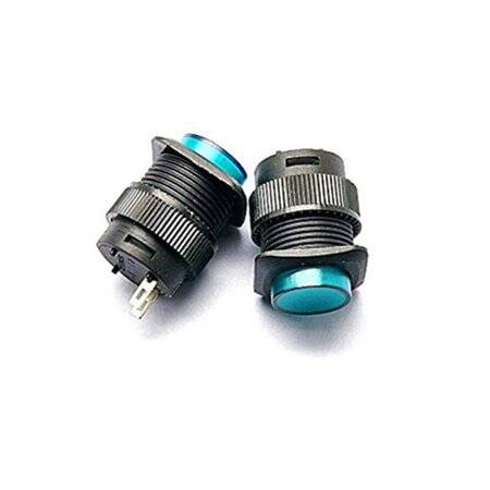 Red R16-504A 16mm 2 PIN Self-Locking On-Off Push Button Switch Without Light - 1