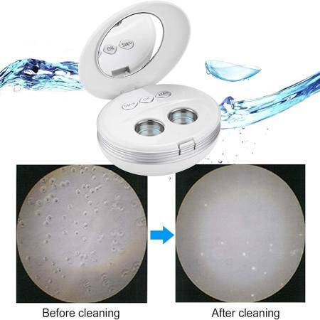 Red Ultrasonic Contact Lens Cleaner Mini Eyeglasses Cleaning Machine - 2