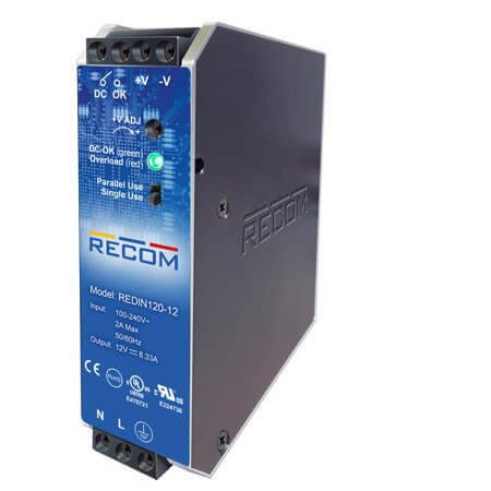 REDIN120-12 AC/DC CONV 120W 85-264VAC 12VDC 8.33A DIN-RAIL - 1