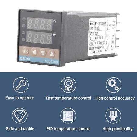 REX-C100 Digital Thermostat Tempeature Controller Regulator SSR 12V Output TC(K- J- S- E) / RTD (PT100- CU50) Universal Input - 4