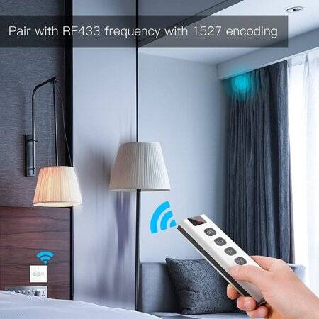 RF433 Light Switch Remote Control With Battery - 4