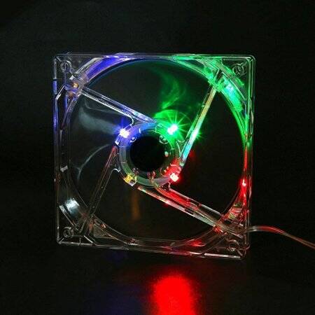 RGB 12cm Sessiz Şasi Fan 4 Renk Led Aydınlatma Masaüstü PC Kasası İçin Büyük 4 PIN Soğutucu (Çift Diyafram-Dört Renk) - 3