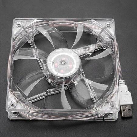 RGB 12cm Sessiz Şasi Fan 4 Renk Led Aydınlatma Masaüstü PC Kasası İçin Büyük 4 PIN Soğutucu (Çift Diyafram-Dört Renk) - 5