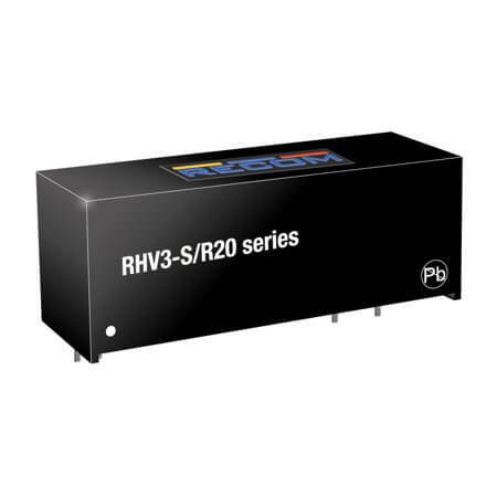 RHV3-1224S/R20 DC/DC CONV 3W 12VDC 24VDC 125mA SIP16 - 1