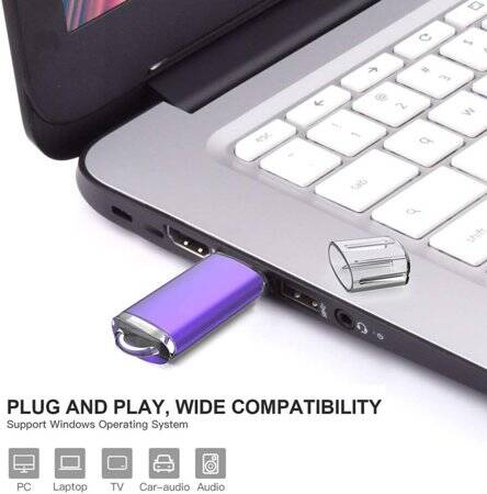 Robot Cube Siyah U304 Mor Kapak U Disk USB3.2 128GB - 2