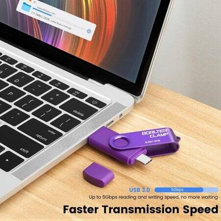 Robot Cube Siyah U304 Mor Kapak U Disk USB3.2 512GB - 4