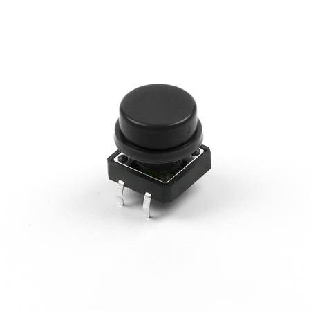 Round Cap For Square Tactile Switch For 12x12x7.3mm Square Switch Black Color - 1