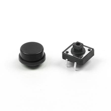 Round Cap For Square Tactile Switch For 12x12x7.3mm Square Switch Black Color - 7