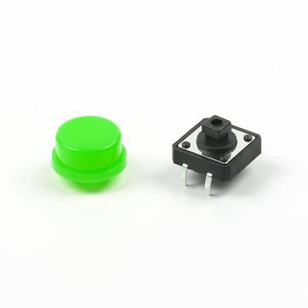 Round Cap For Square Tactile Switch For 12x12x7.3mm Square Switch Green Color - 1