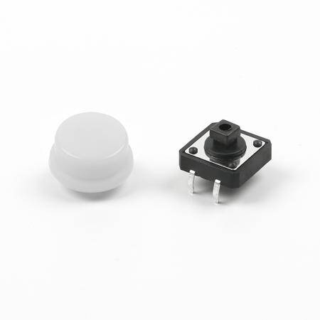 Round Cap For Square Tactile Switch For 12x12x7.3mm Square Switch white Color - 1