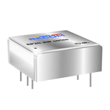 RP20-4812DAW-HC DC/DC CONV 20W 18-75VDC +/-12VDC +/-833mA 1
