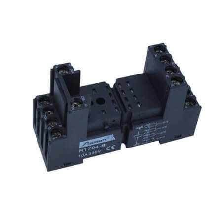 RT704-B RELAY SOCKET DIN RAIL 14PIN SCREW - 1