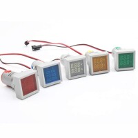 Sarı AC50-500V 0-100A 0-100Hz 22mm AD16-22AVHz Kare Kapaklı LED Voltmetre Ampermetre Hertz Metre - 1