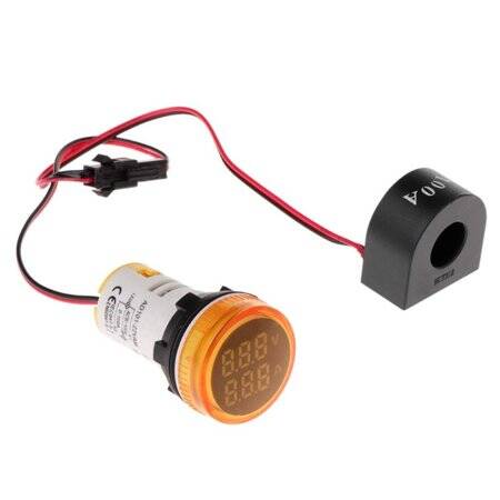 Sarı AC50-500V 0-100A 0-100Hz 22mm AD16-22AVHz Kare Kapaklı LED Voltmetre Ampermetre Hertz Metre - 2