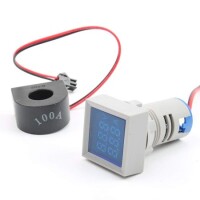 Sarı AC50-500V 0-100A 0-100Hz 22mm AD16-22AVHz Kare Kapaklı LED Voltmetre Ampermetre Hertz Metre - 4