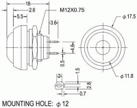 Sarı Su Geçirmez PBS-33B 12mm 2 Pin Kendinden Sıfırlamalı Mini Yuvarlak Buton - 3
