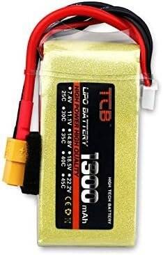 Sarı TCB 11.1V 4000MAH 75C Model Uçak Lityum Pil T Dişi - 1