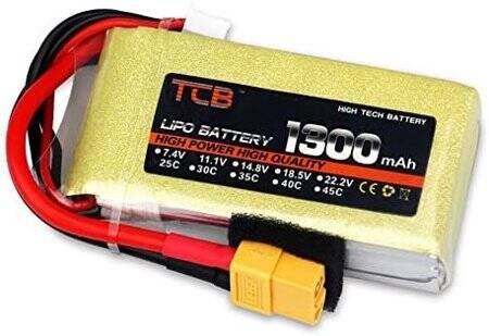 Sarı TCB 11.1V 4000MAH 75C Model Uçak Lityum Pil T Dişi - 3