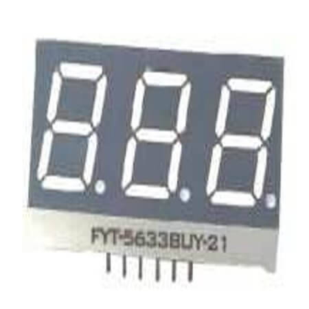 SAVT-5633AUR-21 LED DISPLAY 7 SEGMENT 3DIGIT 14.2MM (-) RED - 1