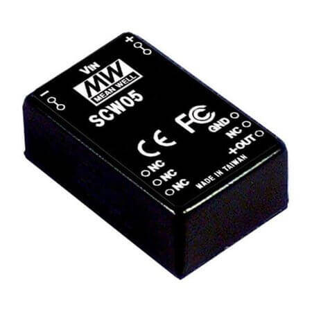 SCW05B-15 DC/DC CONV 6W 18-36VDC 15VDC 400mA DIP24, 8 LEADS - 1