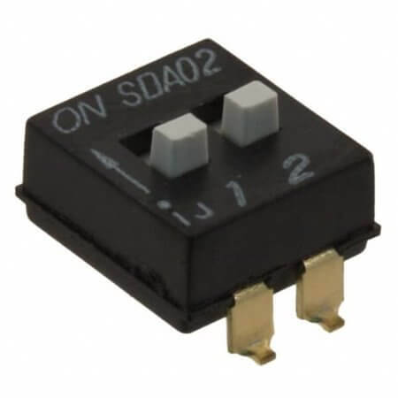 SDA02H1SBD SWITCH DIP 2 Pos. SPST 25mA 24VDC SMT V/T - 1