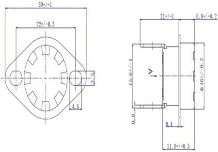Seramik KSD302 135 Derece NO Limit Termostat 250V 10A - 2
