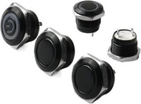 Short Flat Head 12mm 3-6V Waterproof Momentary Self-Resert Metal Push Button Switch With Red Led Light - 1