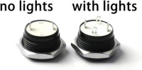 Short Flat Head 12mm 3-6V Waterproof Momentary Self-Resert Metal Push Button Switch With Red Led Light - 2