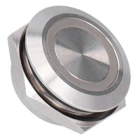Short Flat Head 12mm 6-24V Waterproof Momentary Self-Resert Metal Push Button Switch With Red Led Light - 2