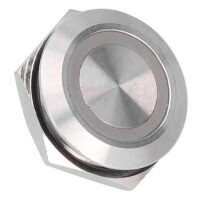Short Flat Head 12mm 6-24V Waterproof Momentary Self-Resert Metal Push Button Switch With Red Led Light - 4