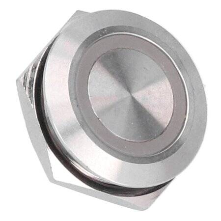 Short Flat Head 12mm 6-24V Waterproof Momentary Self-Resert Metal Push Button Switch With Red Led Light - 4