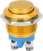 Short Flat Head 16mm 220V Waterproof Momentary Self-Resert Metal Push Button Switch With Yellow Led Light - 1